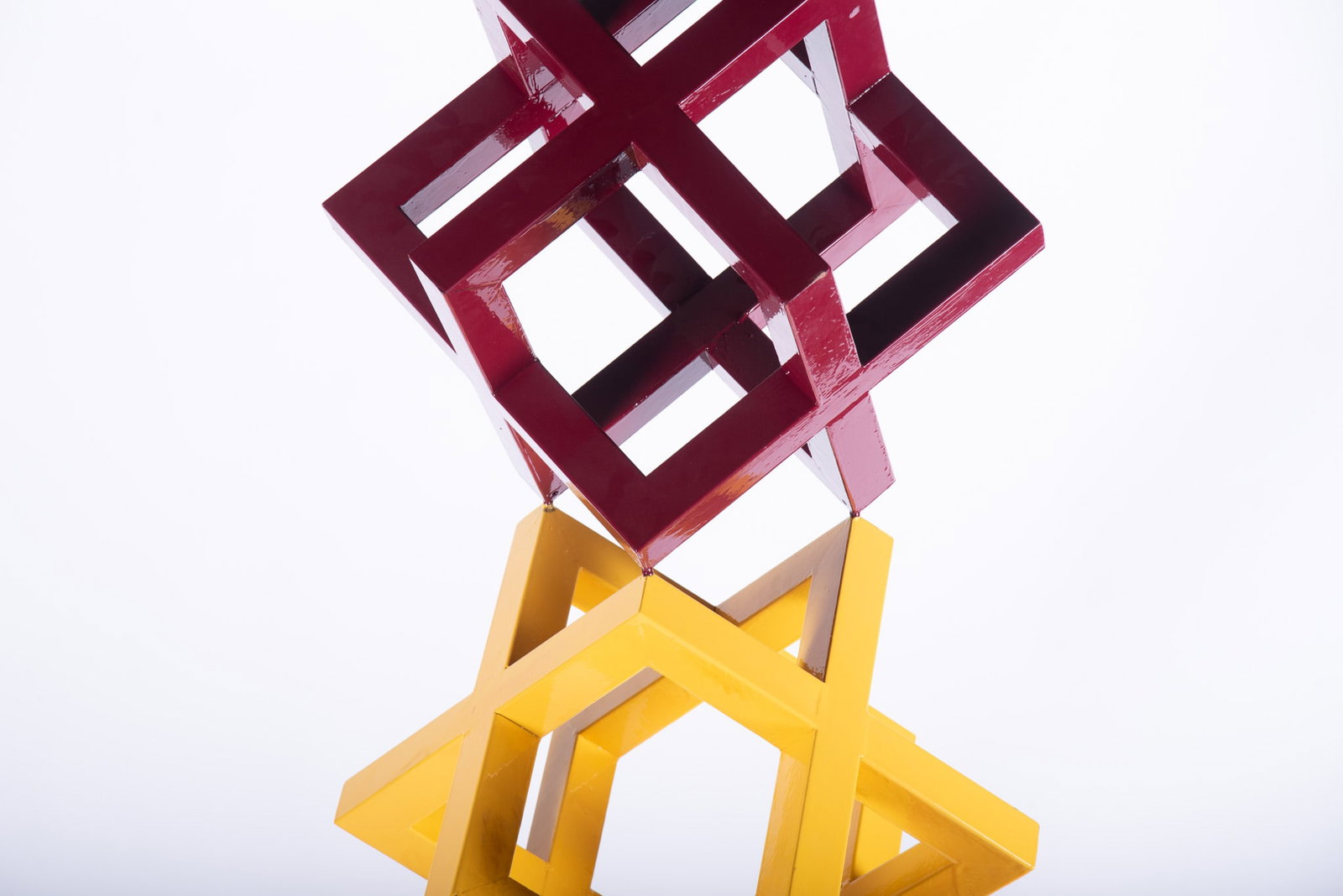 Modern Multi Colored Stack Cube Sculpture - 2