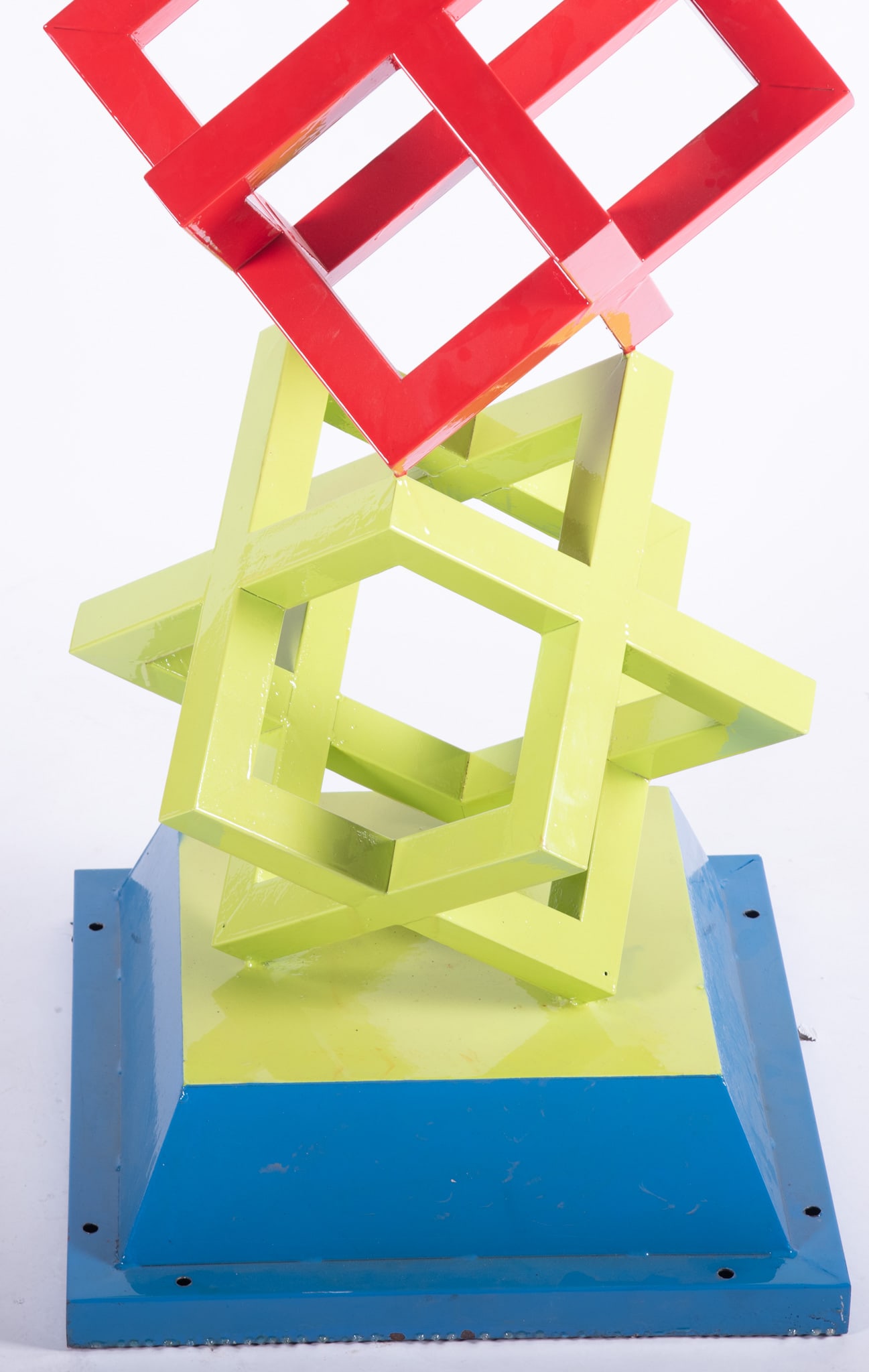 Modern Multi Colored Stack Cube Sculpture - 4
