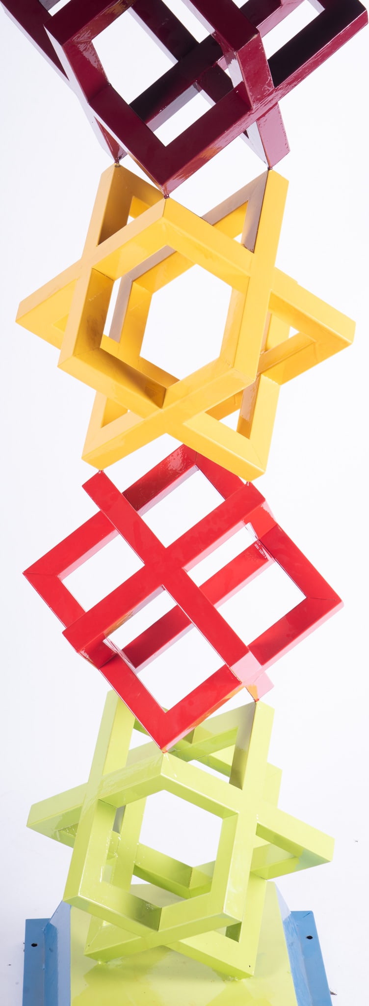 Modern Multi Colored Stack Cube Sculpture - 5