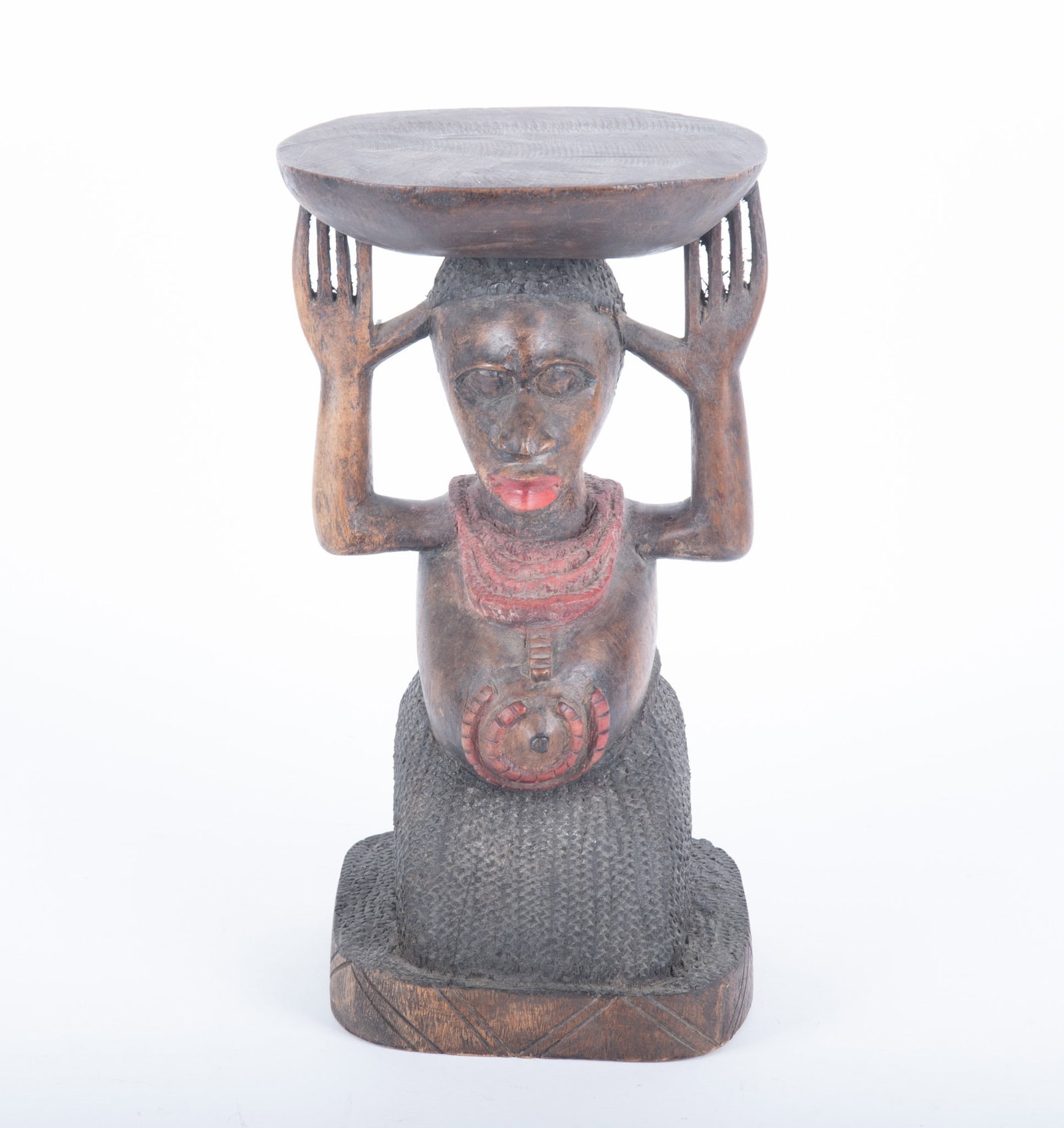 African Caryatid Wooden Stool (1 of 3)