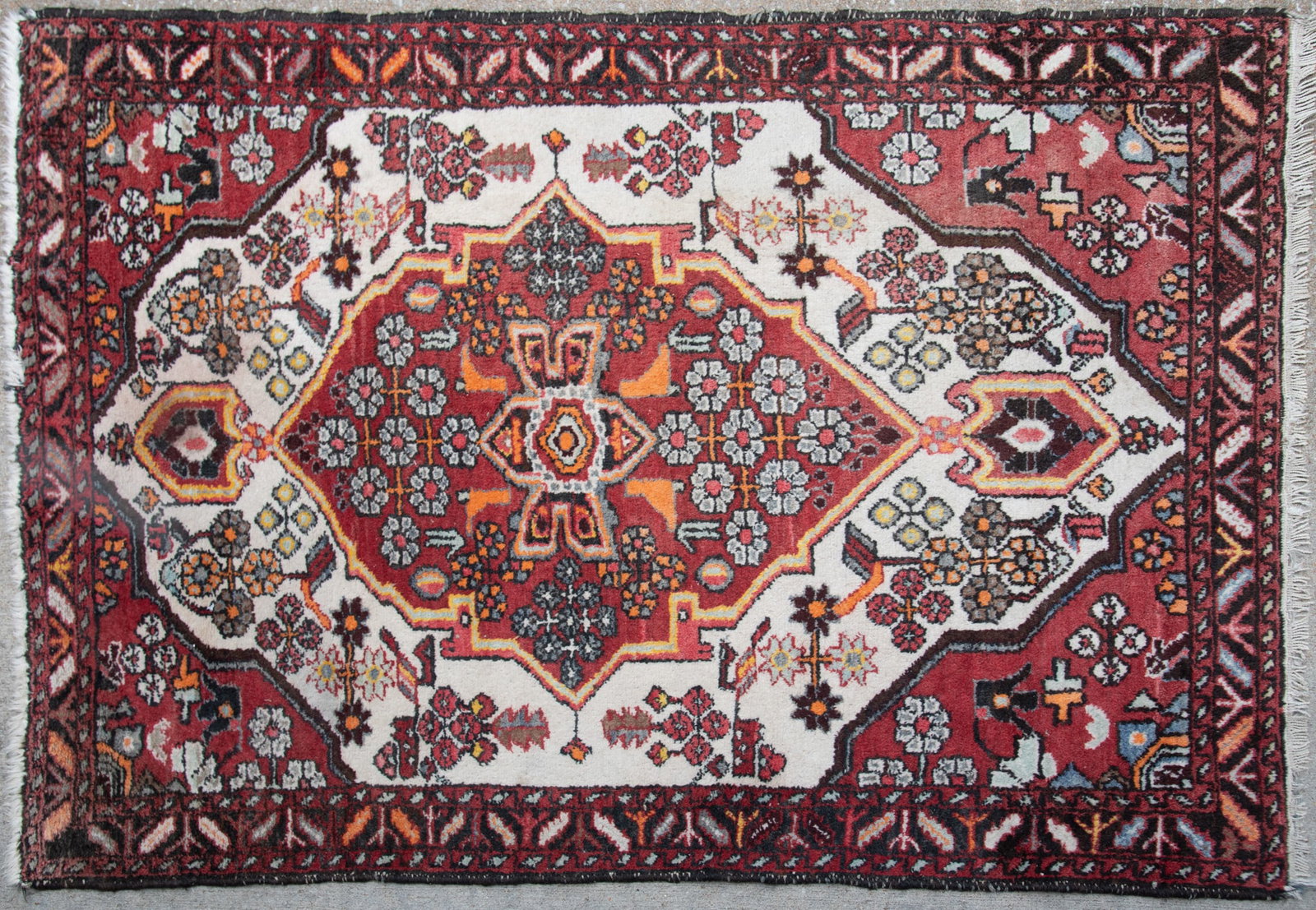 Handwoven Persian Hamedan Throw Rug (1 of 3)