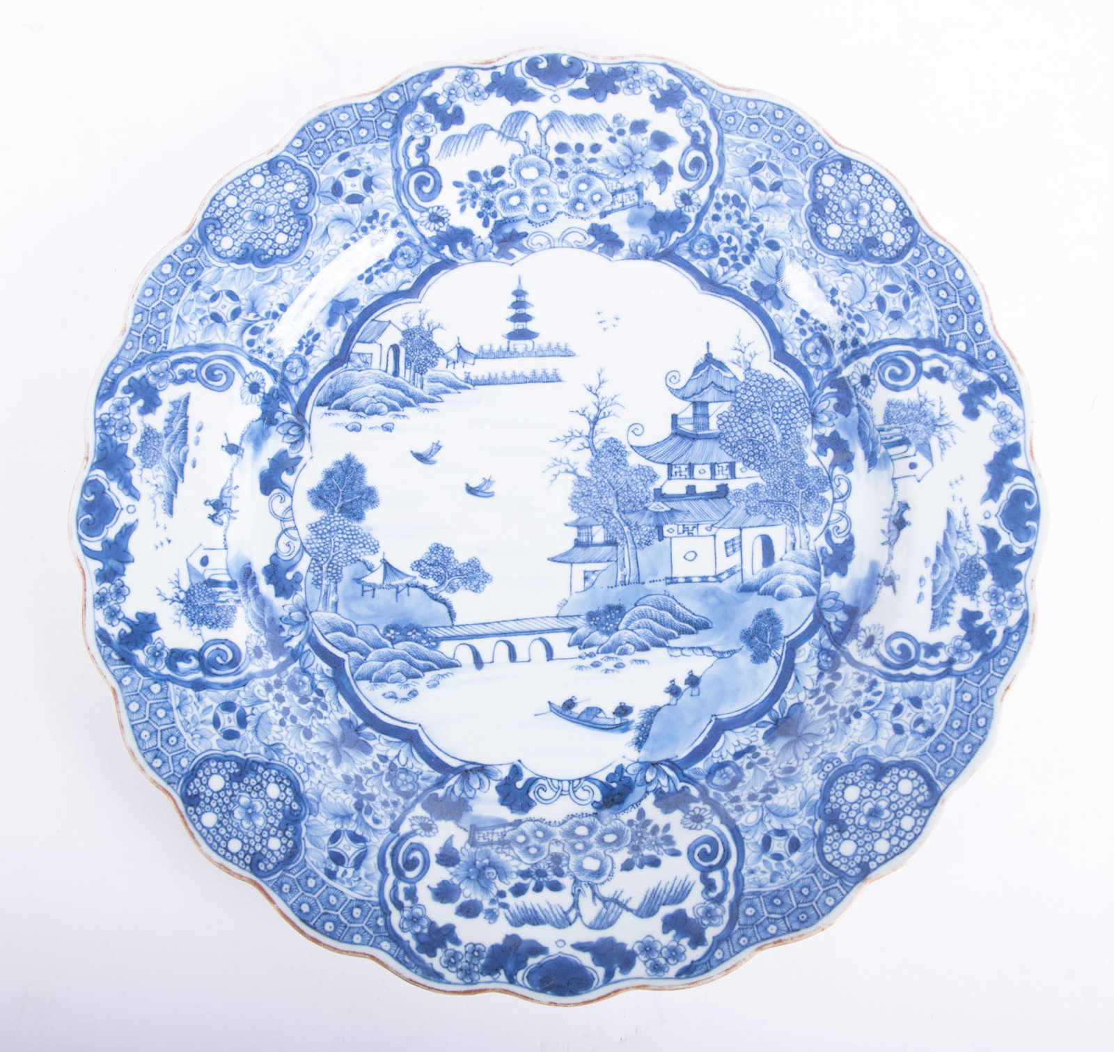 An 18th Century Chinese Export Blue and White Porcelain Charger (1 of 3)