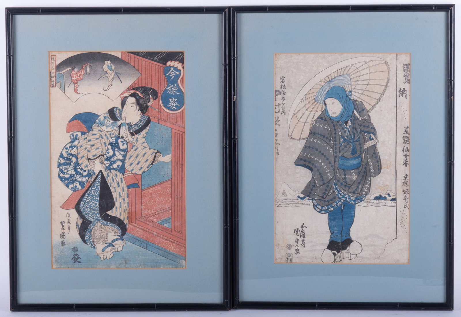 Utagawa Kunisada (Toyokuni III), Japanese (1786-1864), Two Works, woodblock (1 of 3)