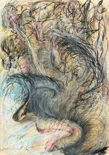 Antonius Höckelmann (1937 - 2000): Antonius Höckelmann - Ohne Titel (Untitled) Mixed media on sturdy wove. 1986. C. 50.5 x 35 cm. Signed and dated lower left. Artist or Maker: Antonius Höckelmann Literature: Galerie Heike Curtze, Wie