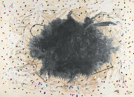Ohne Titel: Artist: Michael Buthe Mixed media over etching on firm wove. 1982. C. 72 x 100 cm. Signed lower left, dated lower right. Taxation: VAT: Margin Scheme Deutsch: Titel: Ohne Titel Beschr