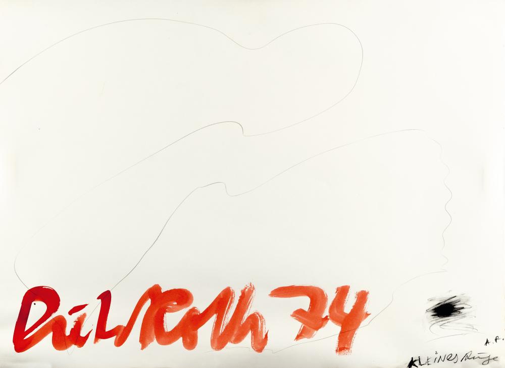 „Kleines Auge“: Artist: Dieter Roth Und Arnulf Rainer Watercolour, pencil and charcoal on firm wove. (19)74. C. 56 x 76 cm. Signed and dated by Dieter Roth lower left and monogrammed and titled by Arnulf Rainer lower