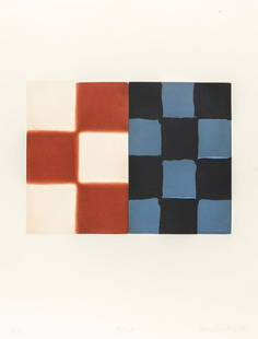 Barcelona Diptych IV: Artist: Sean Scully Etching in colours with aquatint on wove by Arches. (19)96. C. 29 x 39 cm (sheet c. 66 x 50 cm). A numbered copy from an edition of 24. Signed and dated lower right, inscribed R