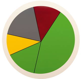 Decorators choice: Artist: Greg Bogin Silkscreen with acrylic and enamel on canvas laid down on panel. (19)99. Diameter c. 183 cm. Monogrammed and dated on the reverse on the overturn edge. Taxation: VAT: Margin Scheme