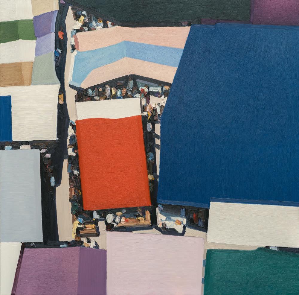 „Rastro 30/VII“: Artist: Ralph Fleck Oil on canvas. (20)05. C. 200 x 200 cm. Signed, dated and titled on the reverse of the canvas. Taxation: VAT: Regular Taxation Deutsch: Titel: „Rastro 30/VII“