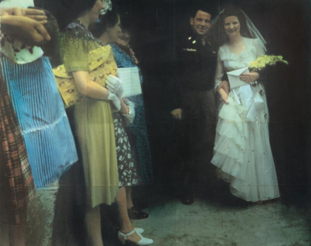 „the wedding I“: Artist: Isca Greenfield-Sanders Oil over inkjet print laid down on canvas. 2001. C. 80 x 100 cm. Signed, dated and titled on the reverse of the canvas. Taxation: VAT: Margin Scheme Deutsch: Titel: