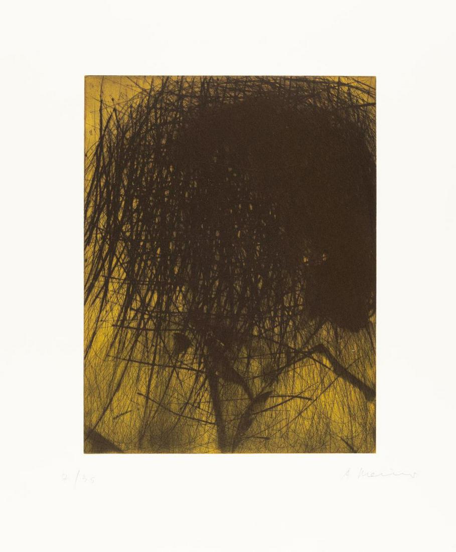 Morgenlicht: Artist: Arnulf Rainer Drypoint etching on wove by Zerkall. (1999). C. 39.5 x 30.5 cm (sheet c. 60 x 50 cm). A numbered copy from an edition of 35. Signed lower right. Taxation: VAT: Margin Scheme Deut