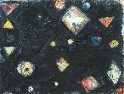 Untitled (Image 1986/87): Artist: Norbert Prangenberg Watercolour and chalk pastel on canvas. (19)87. C. 110.5 x 145.5 cm. Signed and dated on the reverse on the additional stretched backing canvas. Taxation: VAT: Margin Schem