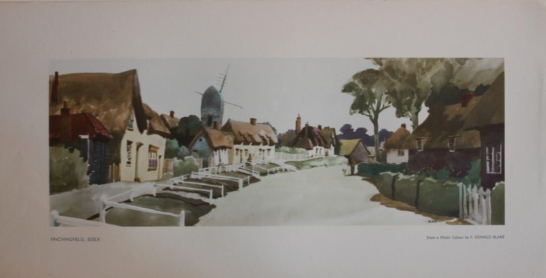 Donald Blake (1908-1997) Finchingfield and Great Easton: Donald Blake (1908-1997) Finchingfield and Great Easton Dunmow Essex, two LNER Carriage prints issued post 1945 - 25.5 x 53.5 cm (2) Property of the late Albert Cook ex Publicity Manager BR (NER)