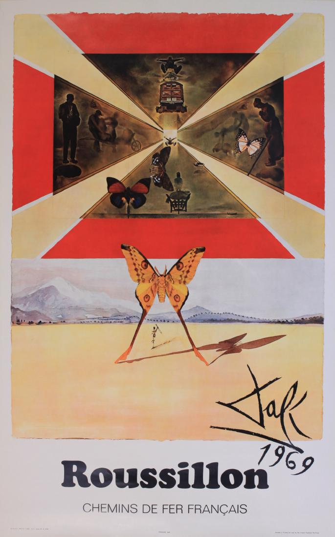 Salvador Dali (1904-1989) Rousillon, original poster: Salvador Dali (1904-1989) Rousillon, original poster printed for SNCF by Draeger 1970 - 102 x 63 cm
