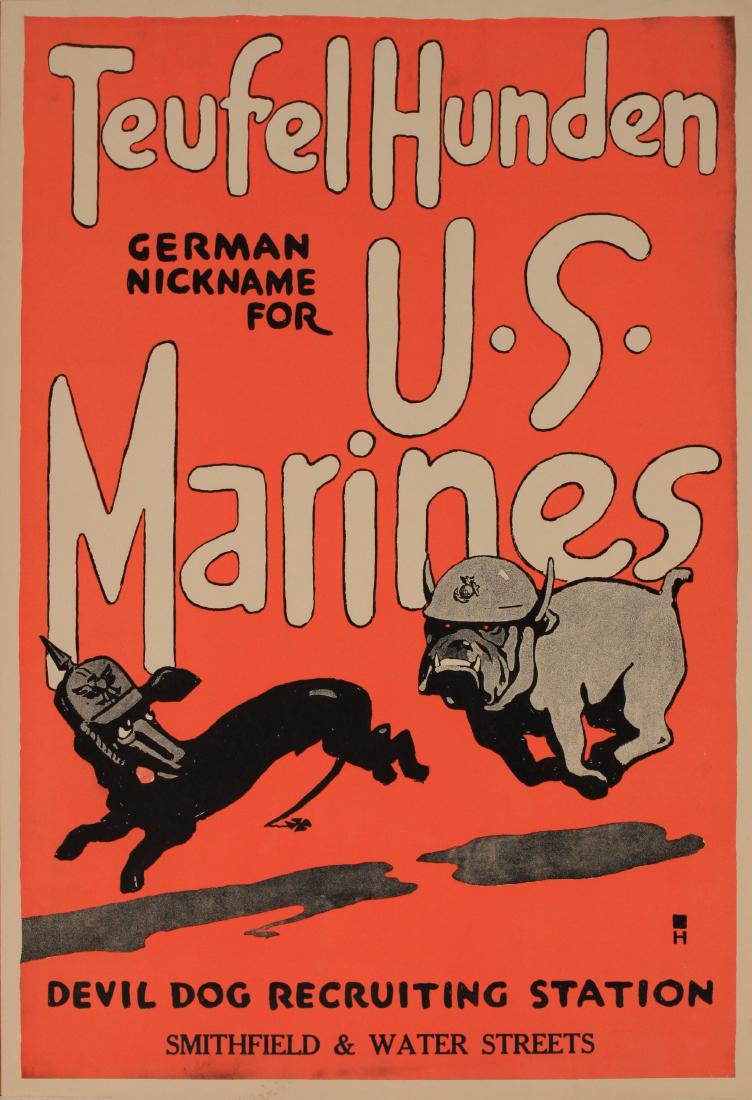 Charles B Falls (1874-1960) Teufel Hunden US Marines, (1 of 1)