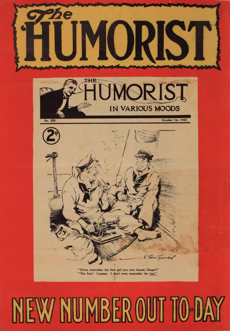 Bert Thomas, The Humourist, original poster for the: Bert Thomas, The Humourist, original poster for the periodical Oct 1927 - 76 x 51 cm ; another similar by Will Owen (2)