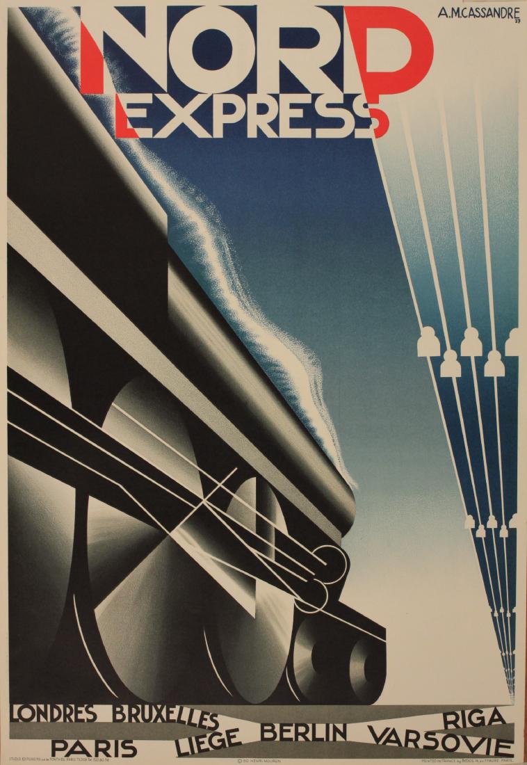 A M Cassandre Nord Express, Studio Editions lithograph (1 of 1)