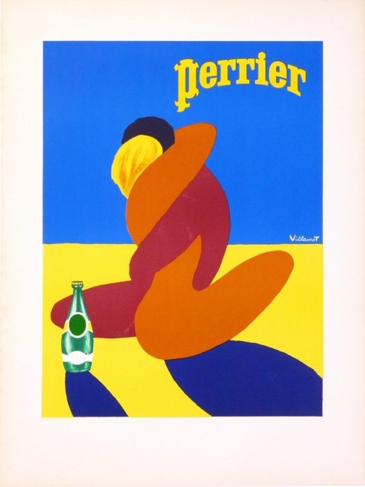 Bernard Villemot (1911-1989) Perrier, original offset (1 of 1)