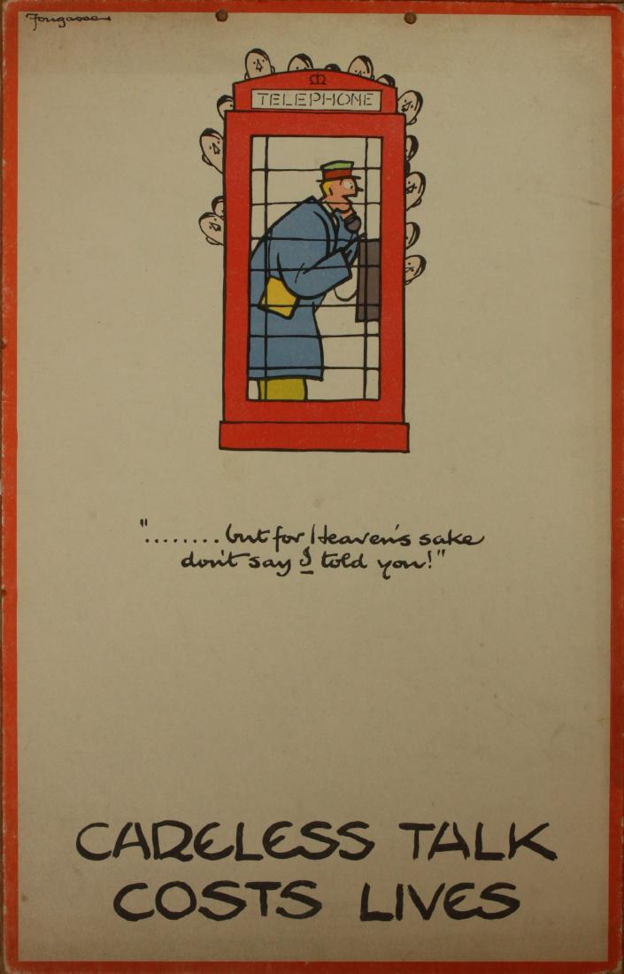 Fougasse (Kenneth Bird 1887-1965) Careless Talk Cost (1 of 1)
