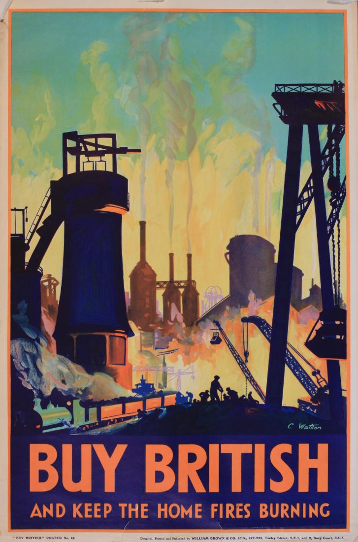 C Watson (Clixby) Buy British and keep the home fires: C Watson (Clixby) Buy British and keep the home fires burning , Buy British poster No 18 printed by William Brown & Co Ltd 1931 - 76 x 50 cm