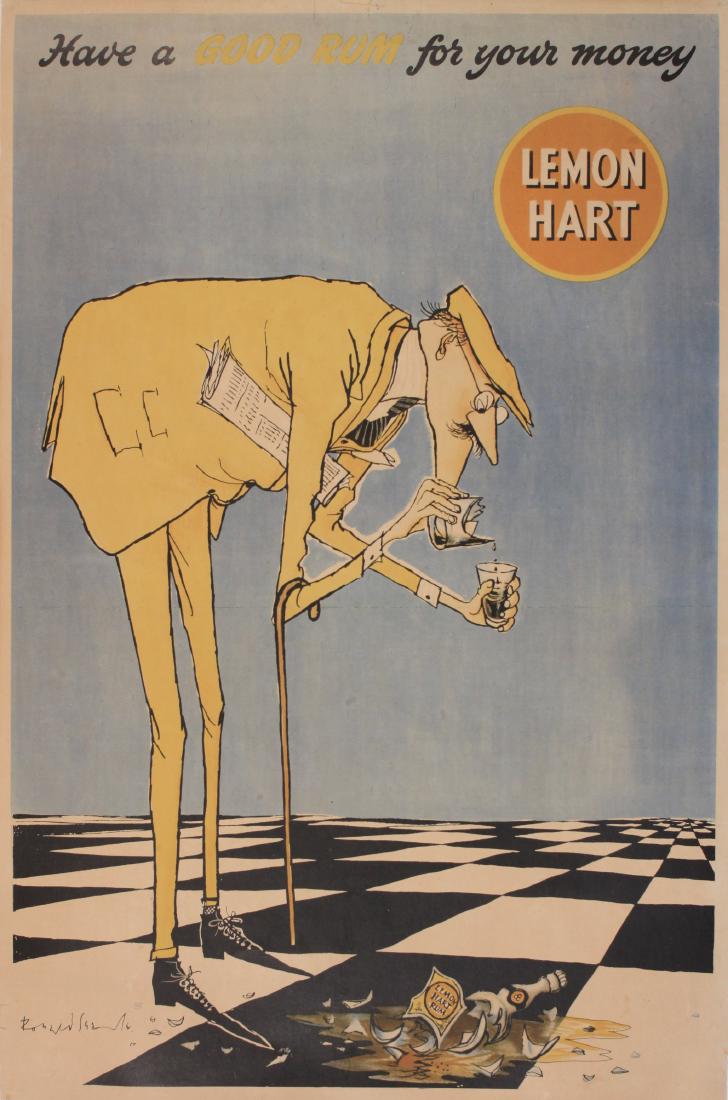 Ronald Searle (1920-2011) Lemon Hart Rum ,  Have a good (1 of 1)
