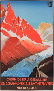 Roger Soubie Chamonix au Montenvers , Studio Editions: Roger Soubie Chamonix au Montenvers , Studio Editions poster printed by Bedos 1982 - 98 x 58 cm