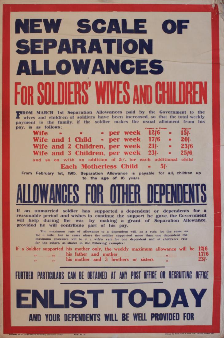 New Scale of Separation Allowances For Soldiers Wives (1 of 1)