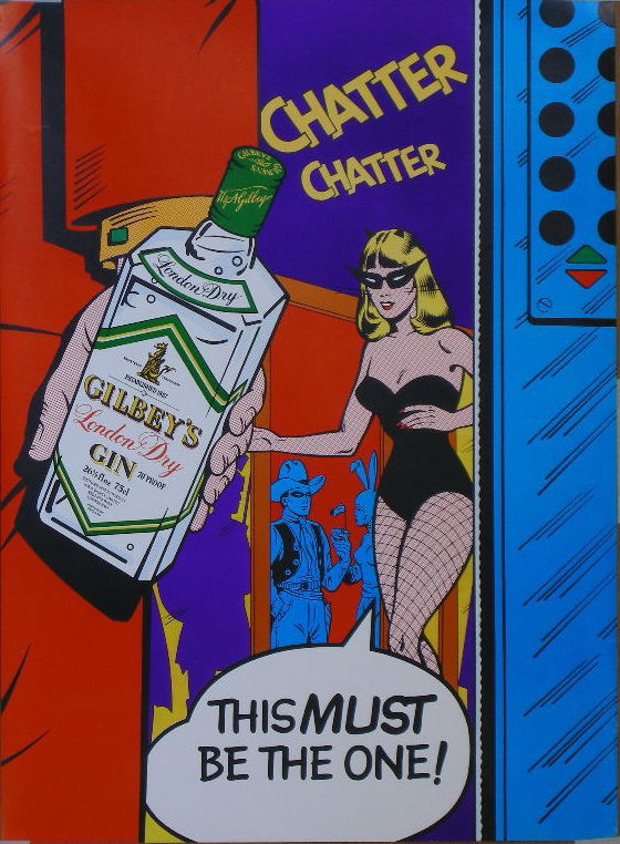 After Roy Lichtenstein Gilbey's London Dry Gin, se: After Roy Lichtenstein Gilbey's London Dry Gin, series of five posters from the 1980's - 57 x 42 cm and smaller (5)