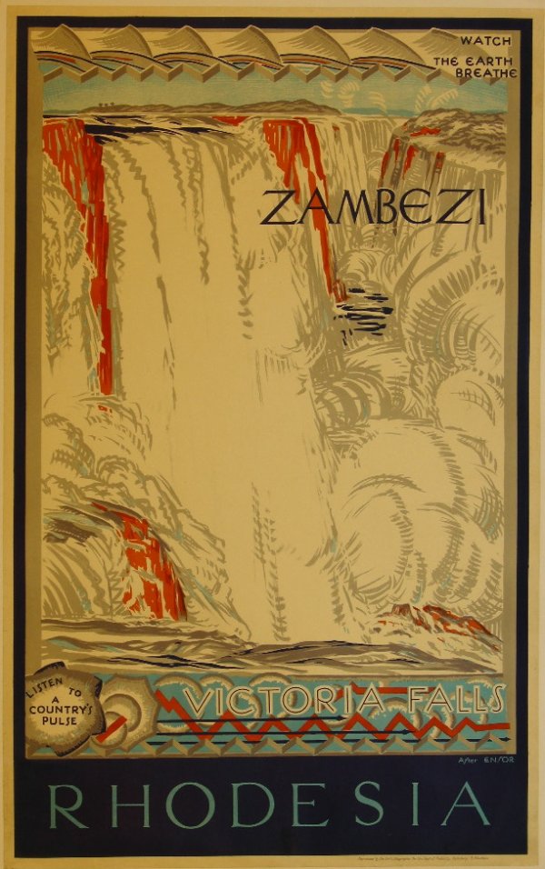 A Ensor Zambezi Victoria Falls Rhodesia, original