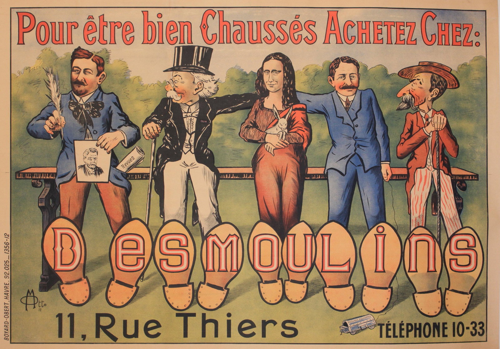 M Otto Desmoulins Chaussès, original poster: M Otto Desmoulins Chaussès, original poster printed by Boyard-Obert 1912 - 115 x 160 cm