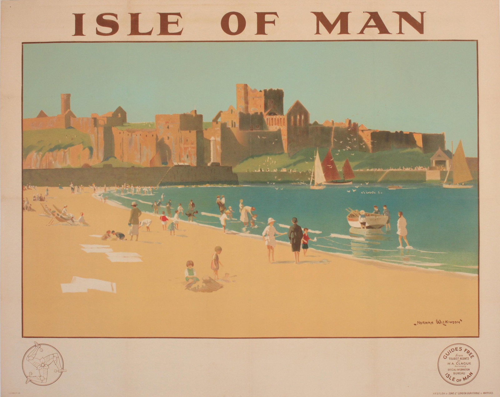 Norman Wilkinson (1878-1971) Isle of Man, original: Norman Wilkinson (1878-1971) Isle of Man, original poster printed for Official Information Bureau by Waterlow 1923 - 102 x 127 cm