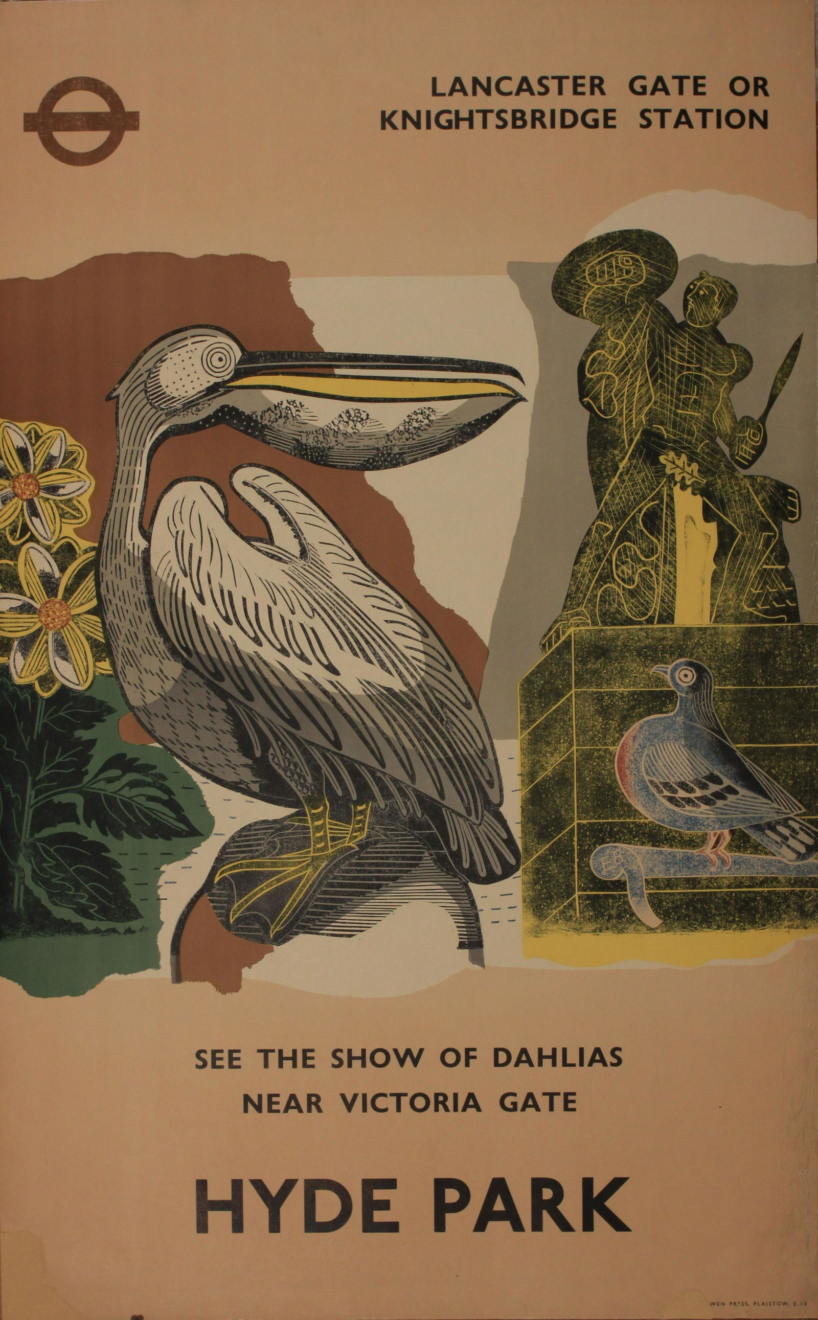 Edward Bawden (1903-1989) Hyde Park, original poster: Edward Bawden (1903-1989) Hyde Park, original poster printed for LT by Curwen Press 1936 - 101 x 63 cm