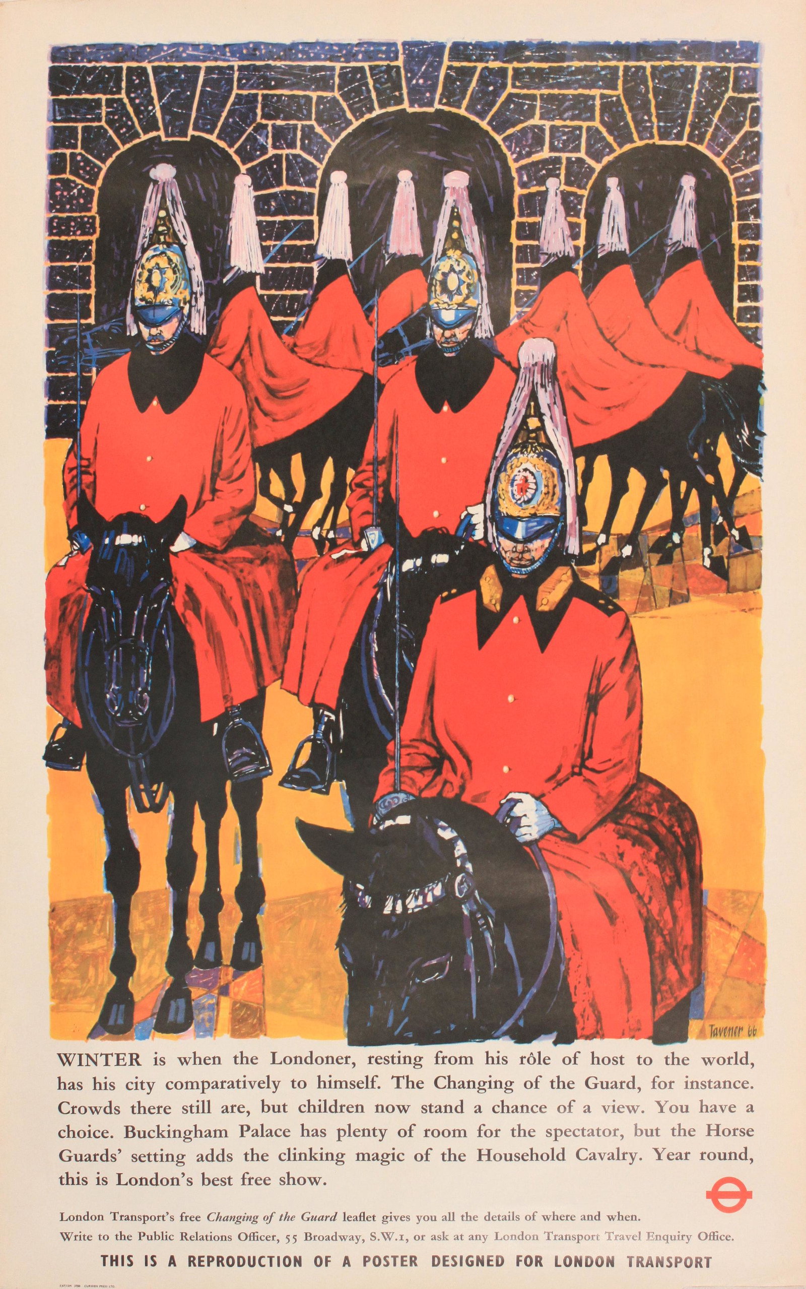 Tavener (Robert 1920-2004) Winter The Changing of the: Tavener (Robert 1920-2004) Winter The Changing of the Guard, original poster printed for LT by Curwen 1967 - 102 x 63 cm