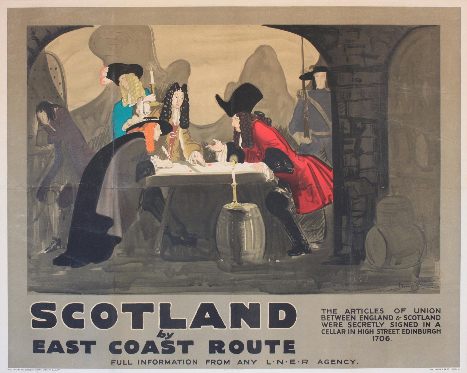 Doris Zinkeisen (1898-1991) Scotland by East Coast: Doris Zinkeisen (1898-1991) Scotland by East Coast Route, original poster printed for LNER by Haycock c.1928 - 102 x 127 cm