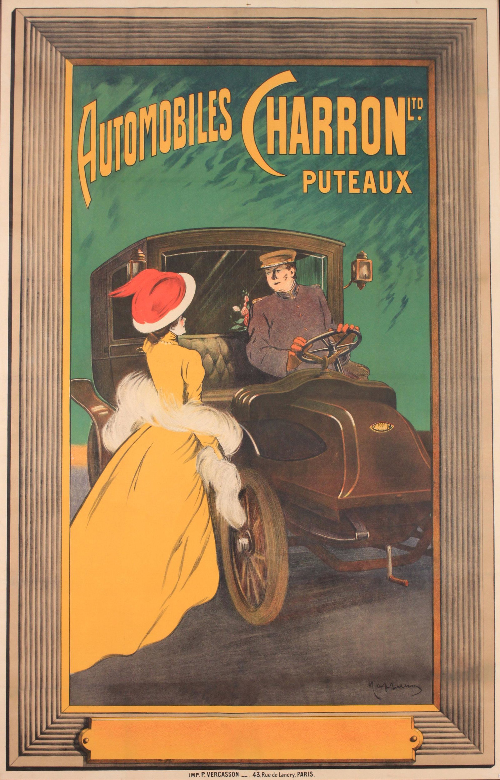 Leonetto Cappiello (1875-1942). Automobiles Charron: Leonetto Cappiello (1875-1942). Automobiles Charron Puteaux, original poster printed by Imp. P. Vercasson 43 rue de Lancy, Paris 1906 - 197 x 129 cm