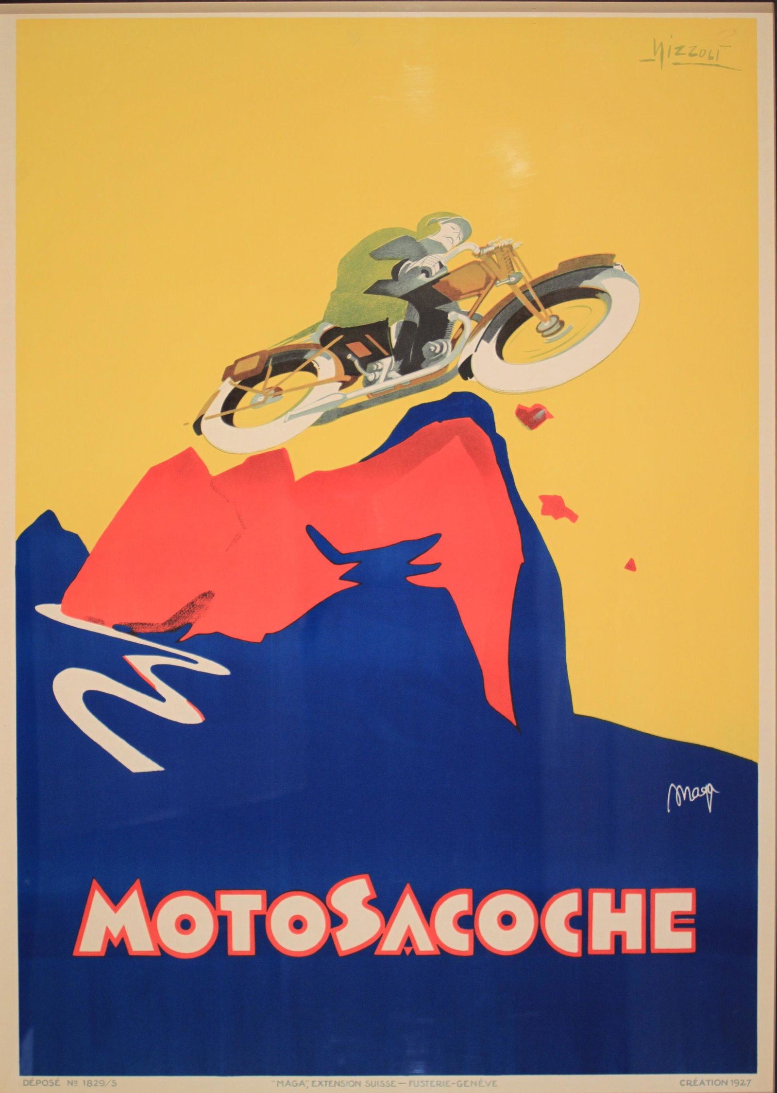 Marcello Nizzoli (1887-1969) Motosacoche, original: Marcello Nizzoli (1887-1969) Motosacoche, original poster printed in France c.1930 - 125 x 90 cm