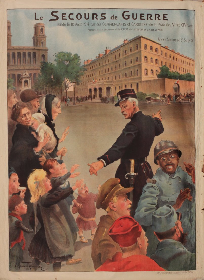 Maurice Romberg (1882-1943) Le Secours de Guerre, origi: Maurice Romberg (1882-1943) Le Secours de Guerre, original WW1 poster printed by Champenois 1916 - 122 x 91 cm From a recently discovered collection of French and US WW1 posters