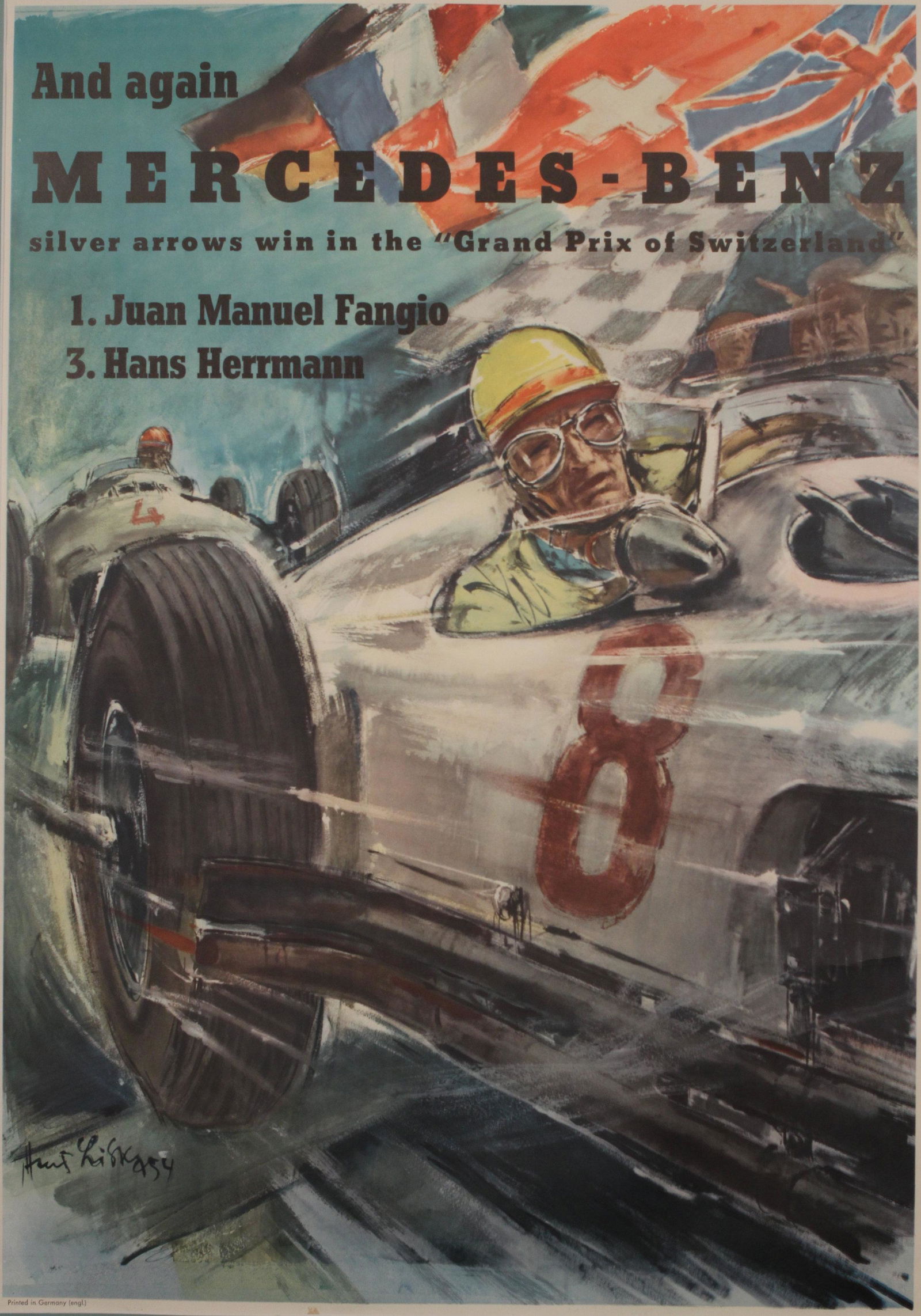 Hans Liska (1907-1983) Mercedes-Benz Fangio and Hermann (1 of 1)