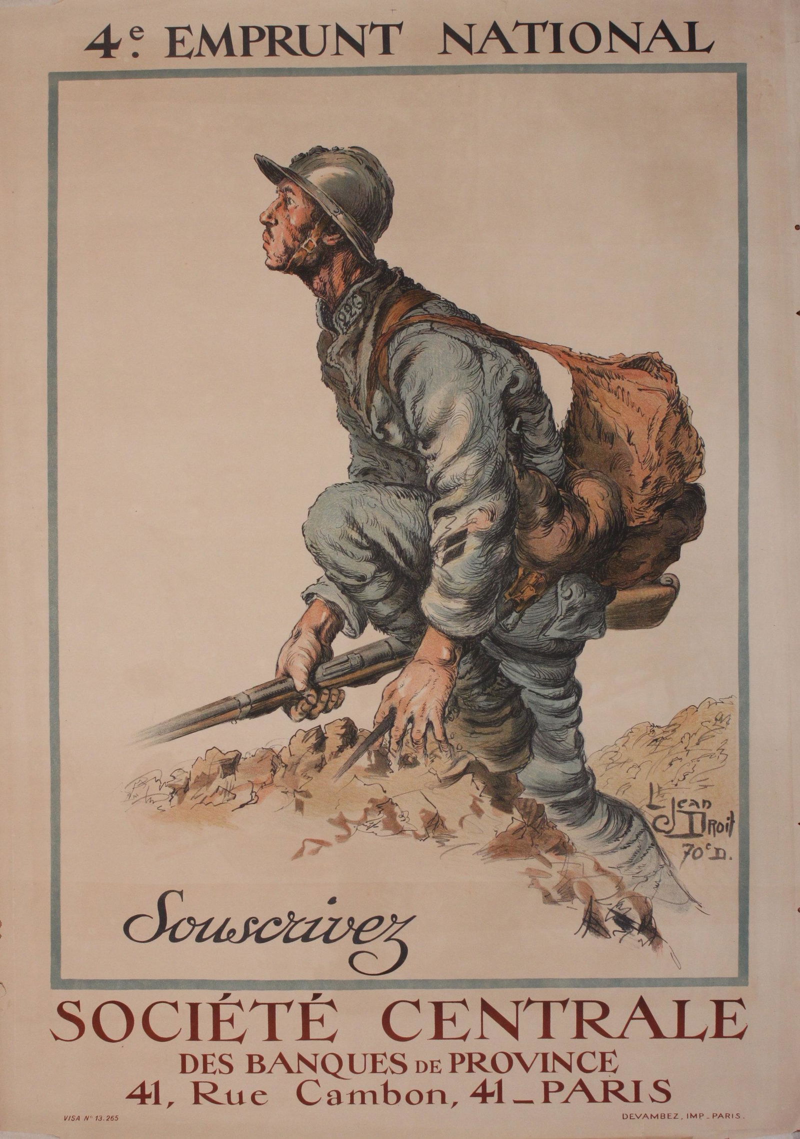 Jean Droit (1884-1961 )Lt.Jean Droit 70cD (1 of 1)