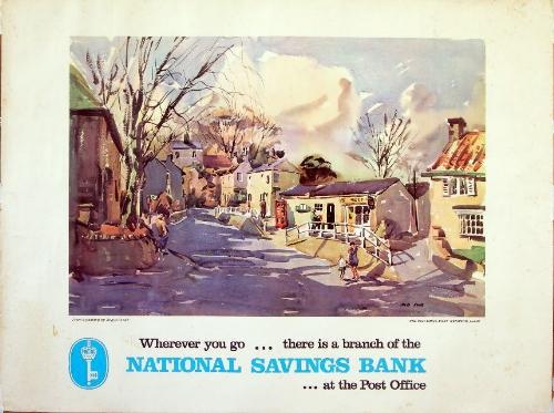 Angus Rands The Post Office, East Keswick, Leeds, : Angus Rands The Post Office, East Keswick, Leeds, National Savings Bank, original poster printed for the Post Office - 76 x 101 cm