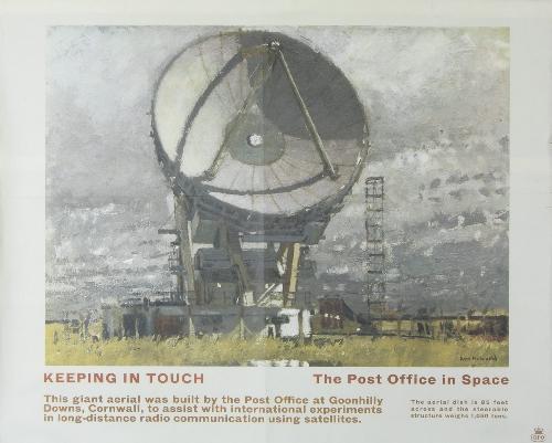 Ken Howard Keeping in Touch Goonhilly Downs, origi: Ken Howard Keeping in Touch Goonhilly Downs, original GPO poster PRD 1636 - 74 x 91 cm