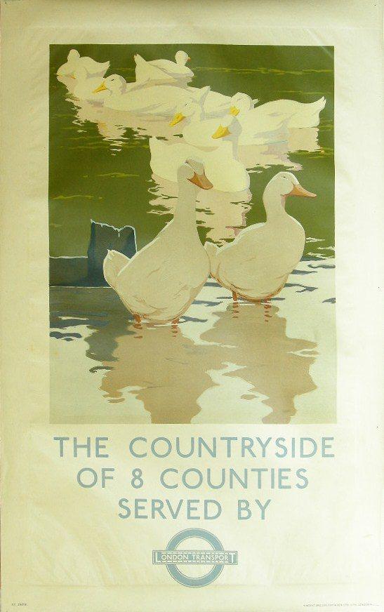 Charles Pears (1873-1958) The Countryside of 8 Cou: Charles Pears (1873-1958) The Countryside of 8 Counties served by London Transport, original poster printed by Vincent Brooks Day 1933 - 102 x 63 cm