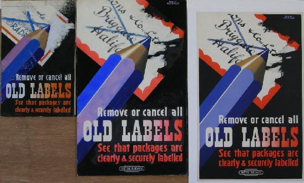 Frank Newbould (1887-1950) Claims Preventions No 2: Frank Newbould (1887-1950) Claims Preventions No 2, Labelling, original British Railways poster - 48 x 31 cm; together with the artist's original artwork - 51 x 32 cm and preliminary design (3)