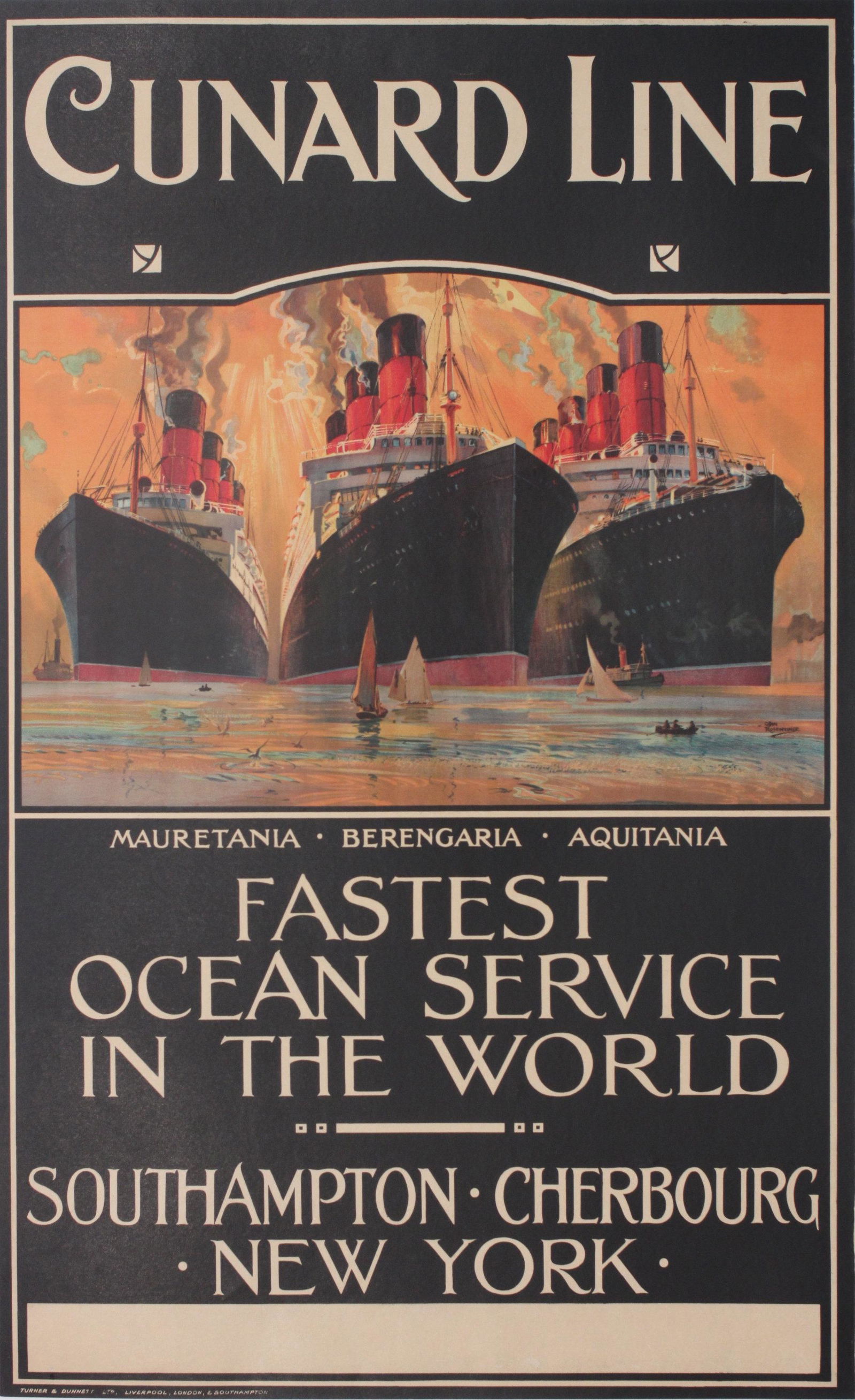 Odin Rosenvinge (1880-1957) Cunard Line Mauretania, (1 of 1)