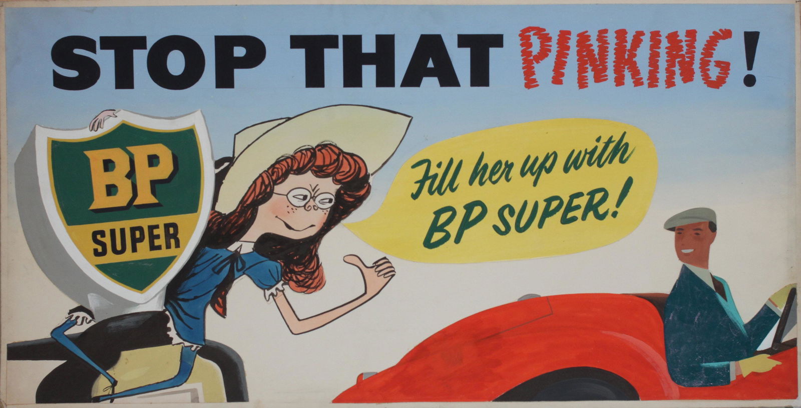 In the style of Ronald Searle , BP Super Stop That (1 of 1)