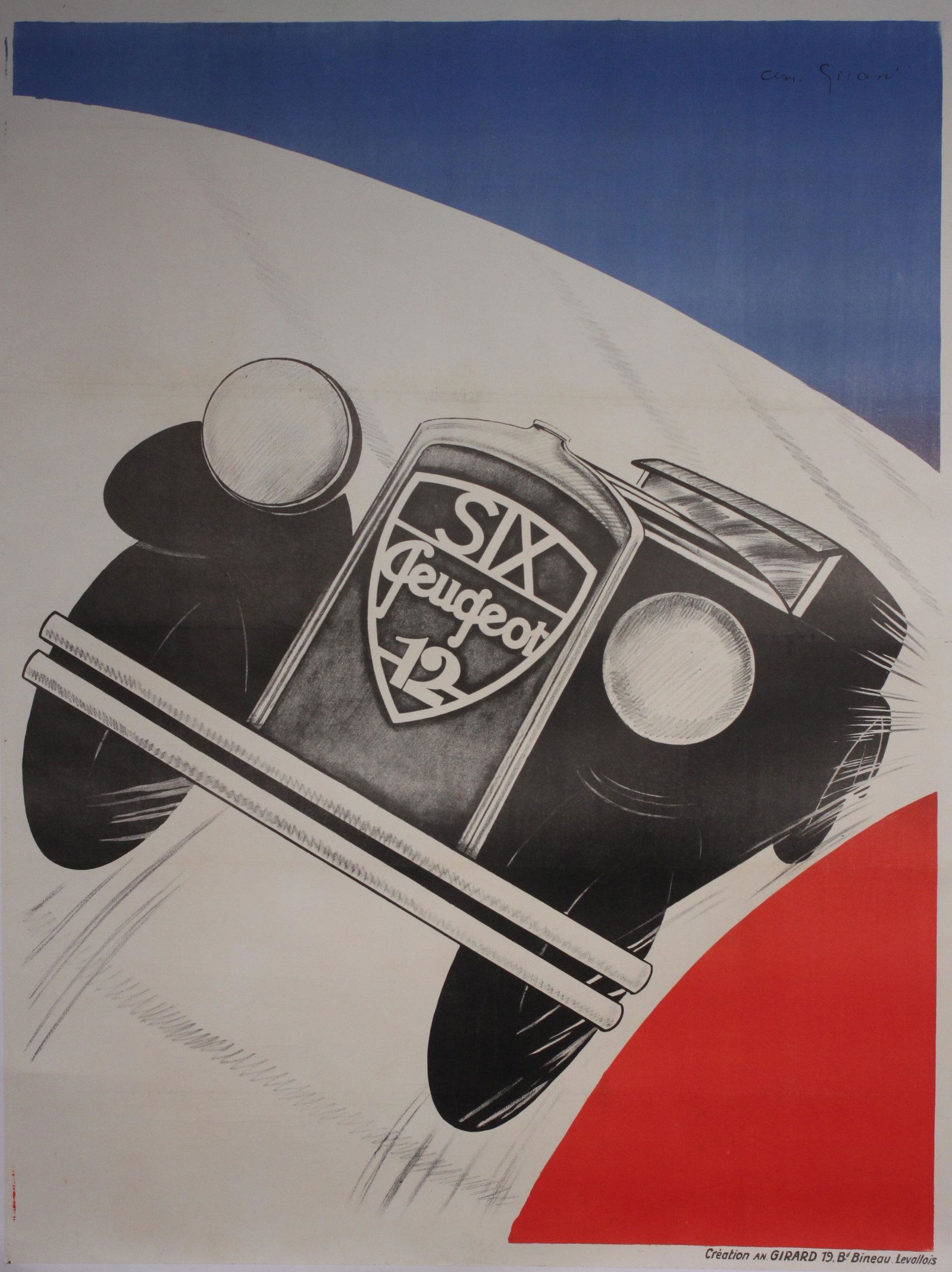 An Girard (Andre 1901-1968) Peugeot Six 12, original (1 of 1)