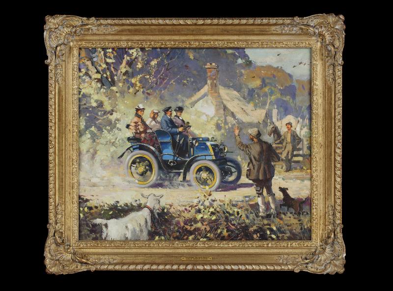 Leslie Arthur Wilcox (1904-1982) Edwardian Renault at (1 of 1)