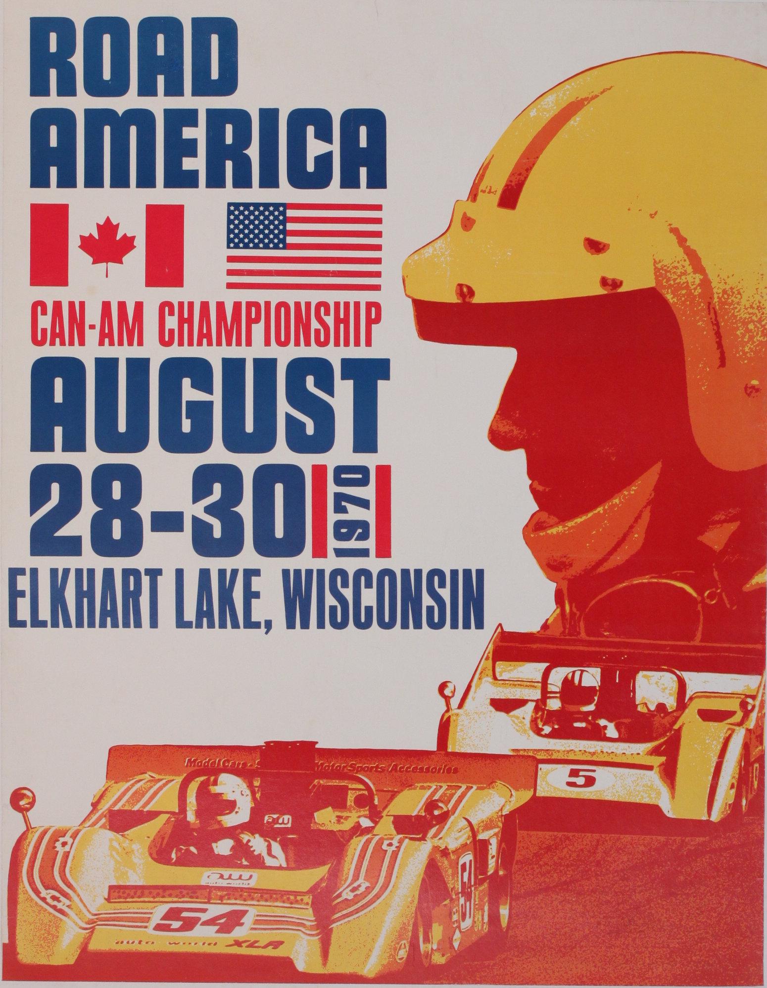 Road America Can-Am Championship August 28-30 1970,: Road America Can-Am Championship August 28-30 1970, original poster - 60 x 47 cm