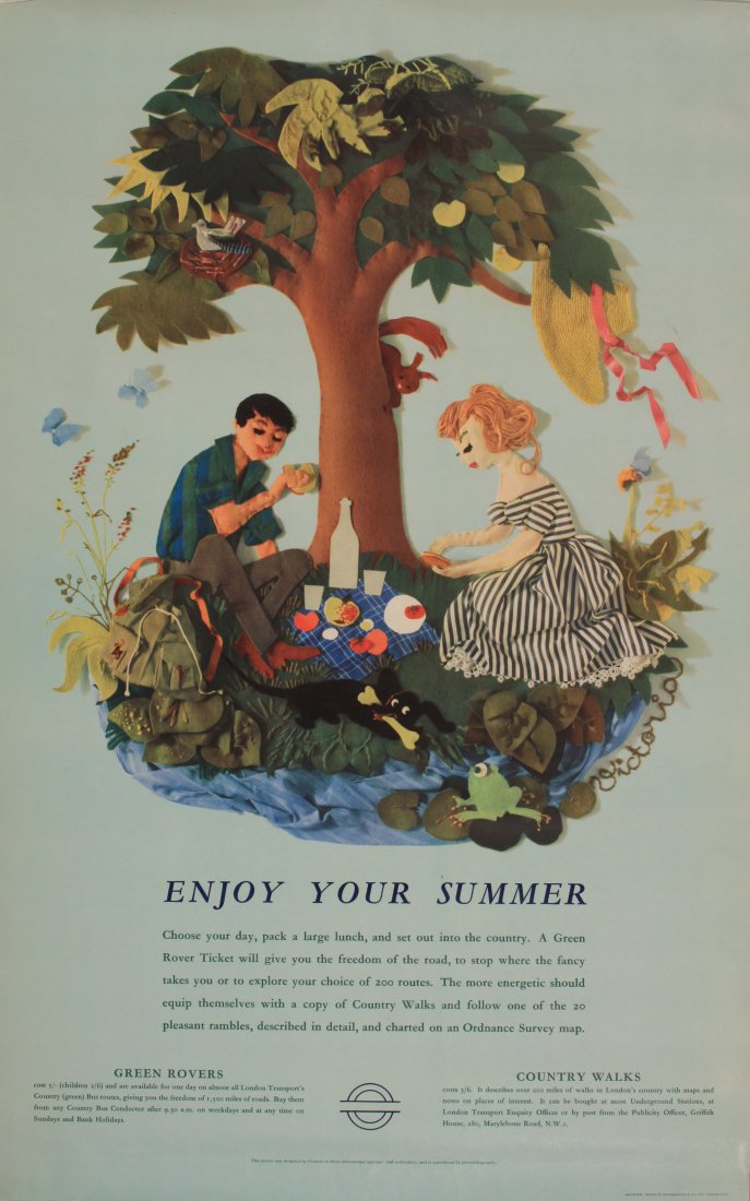 Victoria (Victoria Davidson 1915-1999) Enjoy Your Summe: Victoria (Victoria Davidson 1915-1999) Enjoy Your Summer, original poster printed for LT by McCorquodale 1960 - 102 x 63 cm