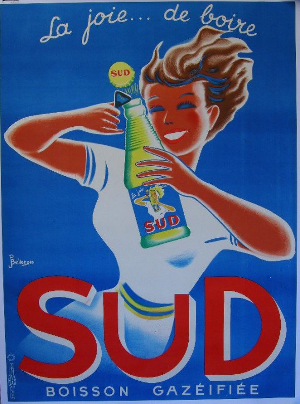 Jacques Bellenger (1903-1985) Sud La Joie... de boir: Jacques Bellenger (1903-1985) Sud La Joie... de boire, original poster printed by De la Vasselais - 155 x 114 cm